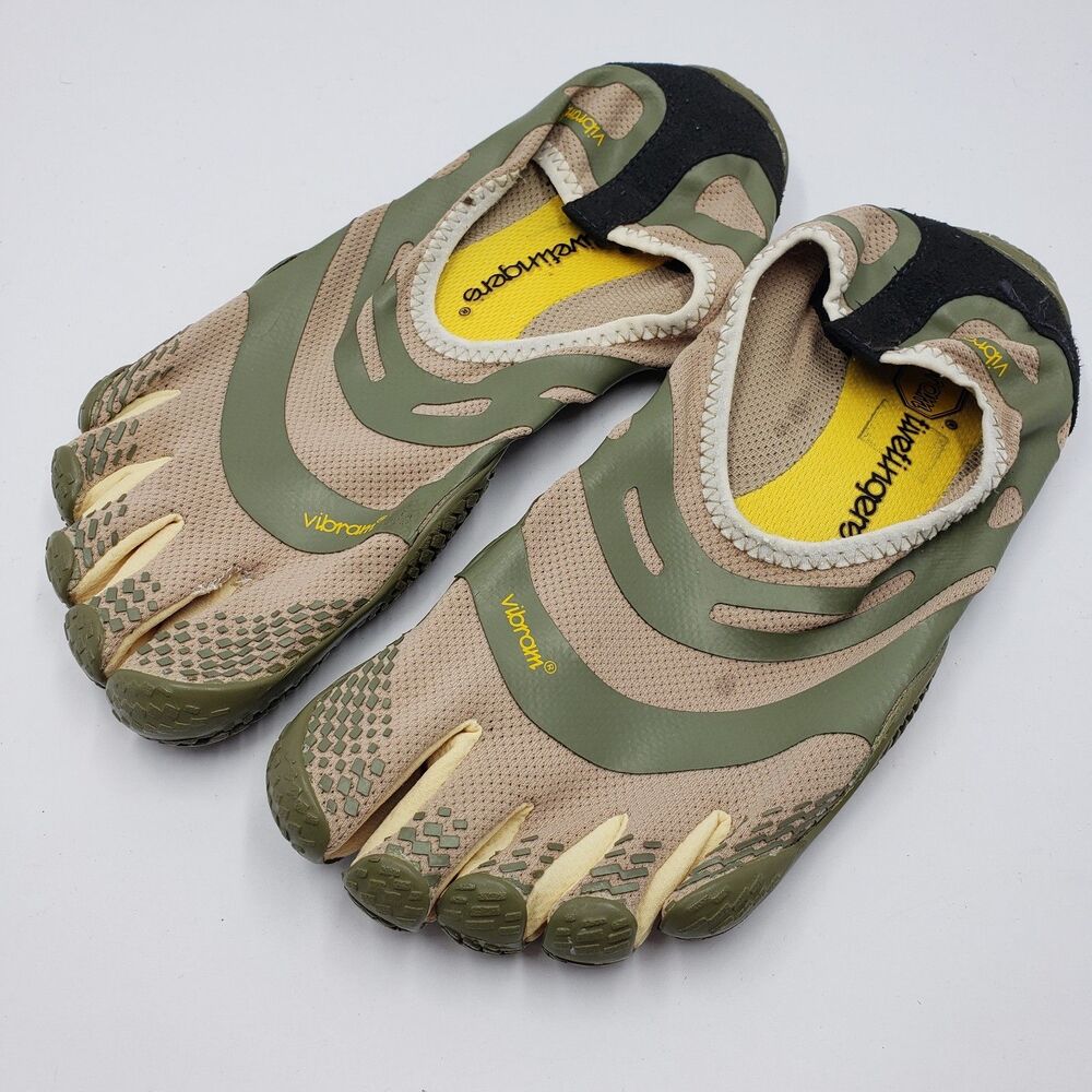 Vibram FiveFingers Shoes Womens 40 US 8.5 9 Green Khaki Barefoot Minimalist Run